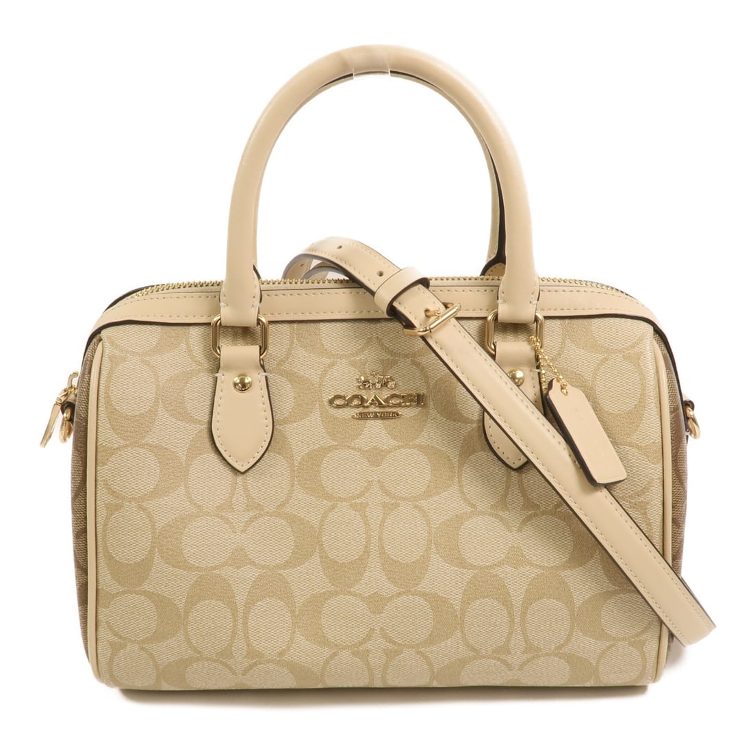 COACH CH486 Beige Calfskin 2 Way Shoulder Bag (1 of 14)