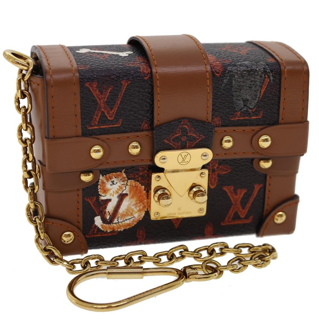 LOUIS VUITTON Monogram Catgram Trunk Pouch M63892 with Dust Bag: LOUIS VUITTON Monogram Catgram Trunk Pouch M63892 with Dust Bag This Louis Vuitton Monogram Catgram Essential Trunk Pouch (M63892) is a stylish accessory crafted from durable Monogram Canvas. Made in 