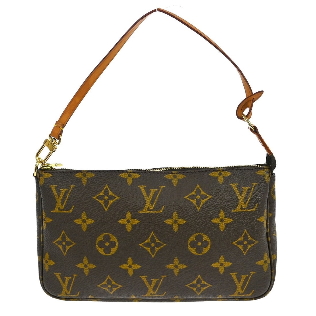 Louis Vuitton Monogram Canvas Pochette Accessoires Small Brown Pouch M51980: Louis Vuitton Monogram Canvas Pochette Accessoires Small Brown Pouch M51980 This Louis Vuitton Monogram Pochette Accessoires handbag features the iconic brown monogram canvas leather exterior. Designe