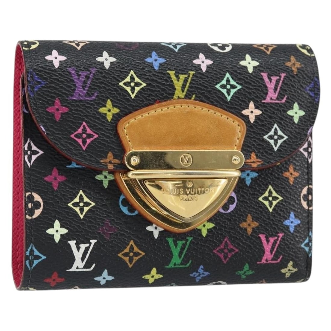 Monogram Multicolor Canvas Portefeuille Joy Bifold Wallet by Louis Vuitton M60282: Monogram Multicolor Canvas Portefeuille Joy Bifold Wallet by Louis Vuitton M60282 This Louis Vuitton Monogram Multicolor Portefeuille Joy bifold wallet features a black multicolor canvas exterior. It 
