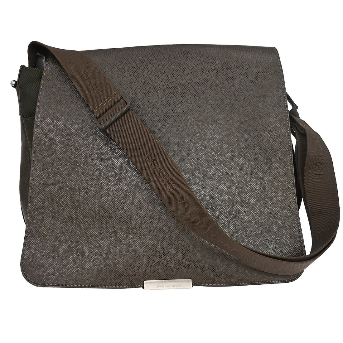 Louis Vuitton Victor Brown Taiga Leather Crossbody Messenger Bag M30148: Louis Vuitton Victor Brown Taiga Leather Crossbody Messenger Bag M30148 This Louis Vuitton Victor messenger shoulder bag features brown Taiga leather with a medium-sized structure. It is equipped with