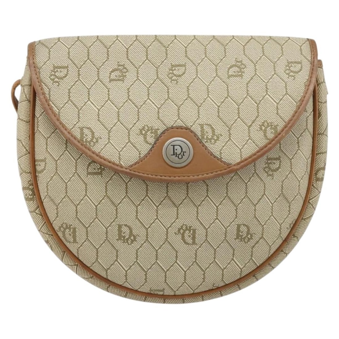 Vintage Dior Honeycomb Canvas and Leather Beige Shoulder Bag: Vintage Dior Honeycomb Canvas and Leather Beige Shoulder Bag This Christian Dior vintage Honeycomb shoulder bag features a beige canvas exterior with leather accents. Designed for women, it showcases 