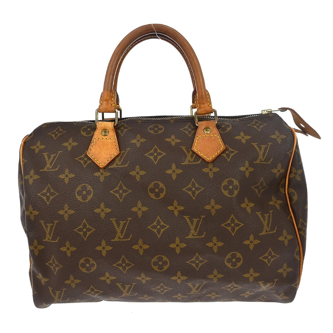 Louis Vuitton Speedy 30 Monogram Canvas Satchel M41526 Vintage Handbag: Louis Vuitton Speedy 30 Monogram Canvas Satchel M41526 Vintage Handbag This Louis Vuitton Speedy 30 handbag features the iconic monogram canvas with beige leather double handles. Designed as a medium-