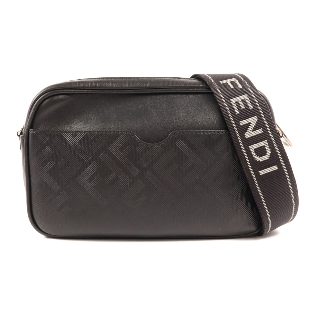 Fendi Black Leather 7M0286 SHW Shoulder Camera Bag: Fendi Black Leather 7M0286 SHW Shoulder Camera Bag Elevate your accessory collection with this Fendi Shoulder Bag, a perfect blend of style and functionality. Crafted from high-quality leather in a sl