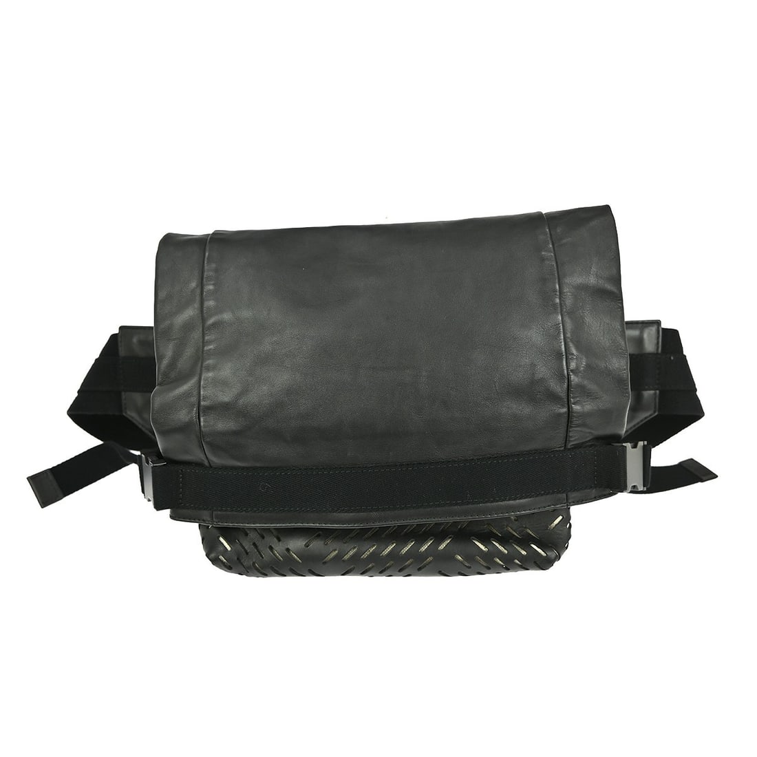 Bottega Veneta Black Leather Perforated Belt Bag B08255063B: Bottega Veneta Black Leather Perforated Belt Bag B08255063B This Bottega Veneta black perforated belt bum bag is crafted from leather and features a medium size with a classic belt bag and fanny pack 
