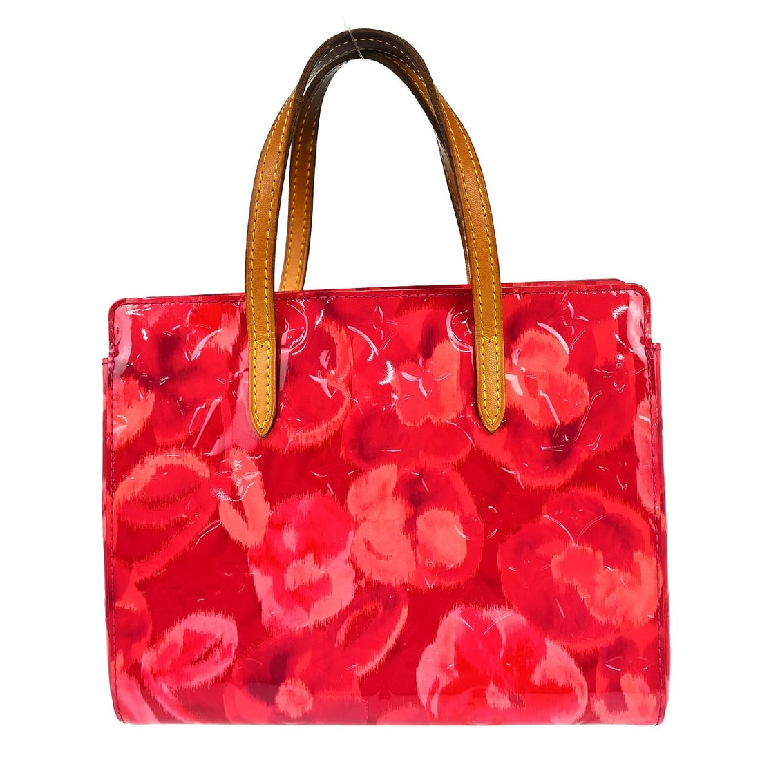 Louis Vuitton Catalina BB Vernis Flower Ikat Pink Patent Leather Tote Bag: Louis Vuitton Catalina BB Vernis Flower Ikat Pink Patent Leather Tote Bag This Louis Vuitton Flower Ikat Vernis Catalina BB handbag features a monogram pattern in pink patent leather, complemented by 