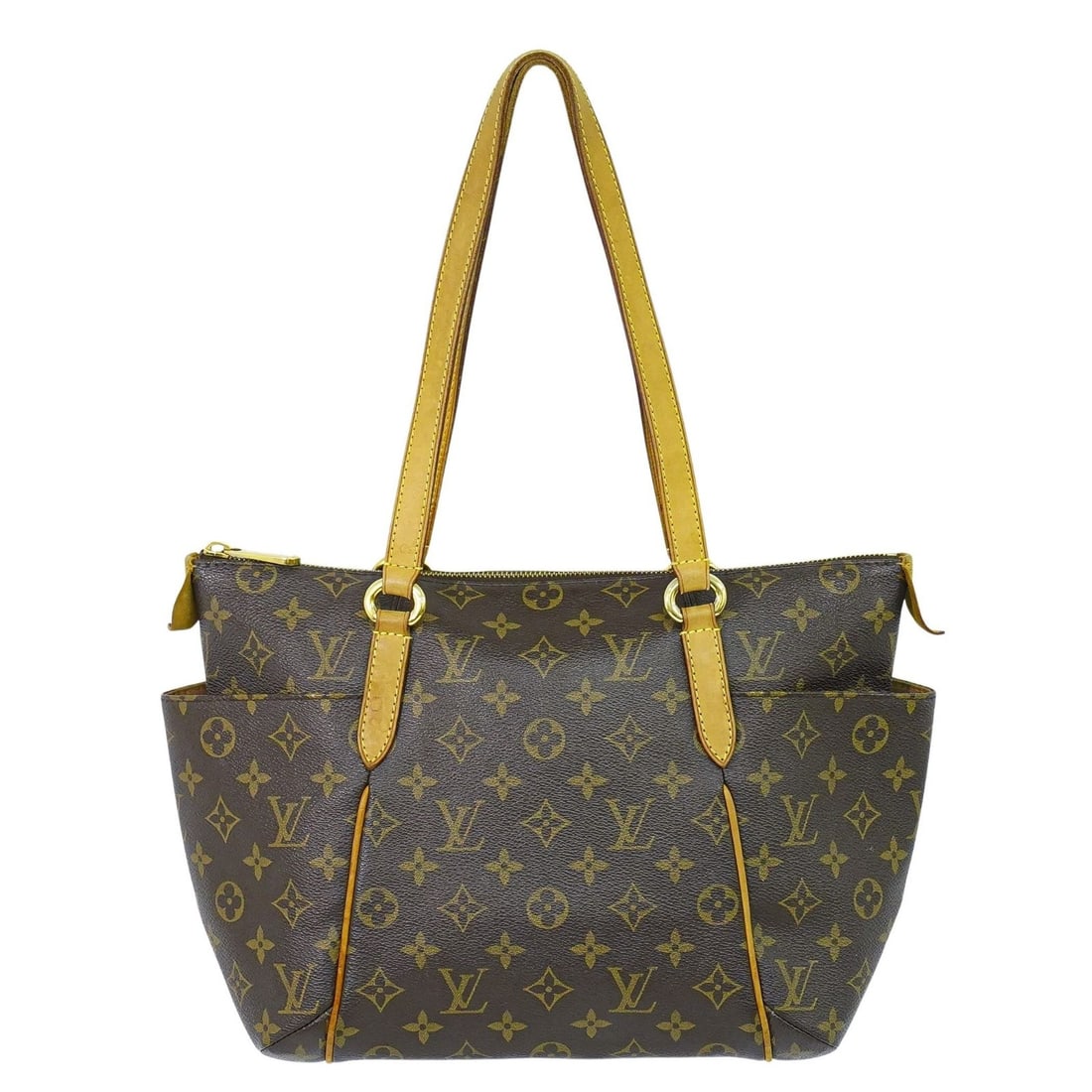 Louis Vuitton Monogram Canvas Totally Tote Bag Brown: Louis Vuitton Monogram Canvas Totally Tote Bag Brown This Louis Vuitton Totally Handbag features the iconic Monogram canvas in brown, designed for women. The bag displays signs of use, including wear 