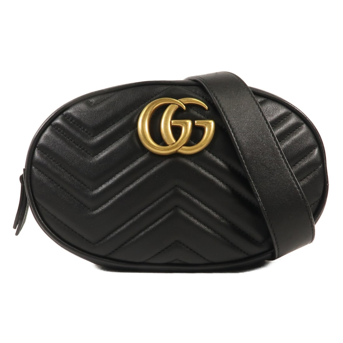 GUCCI Black Calfskin Leather Waist Bag GHW 491294: GUCCI Black Calfskin Leather Waist Bag GHW 491294 This stylish GUCCI waist bag is crafted from high-quality black calfskin leather, offering both durability and luxury. Designed for convenience, it fe