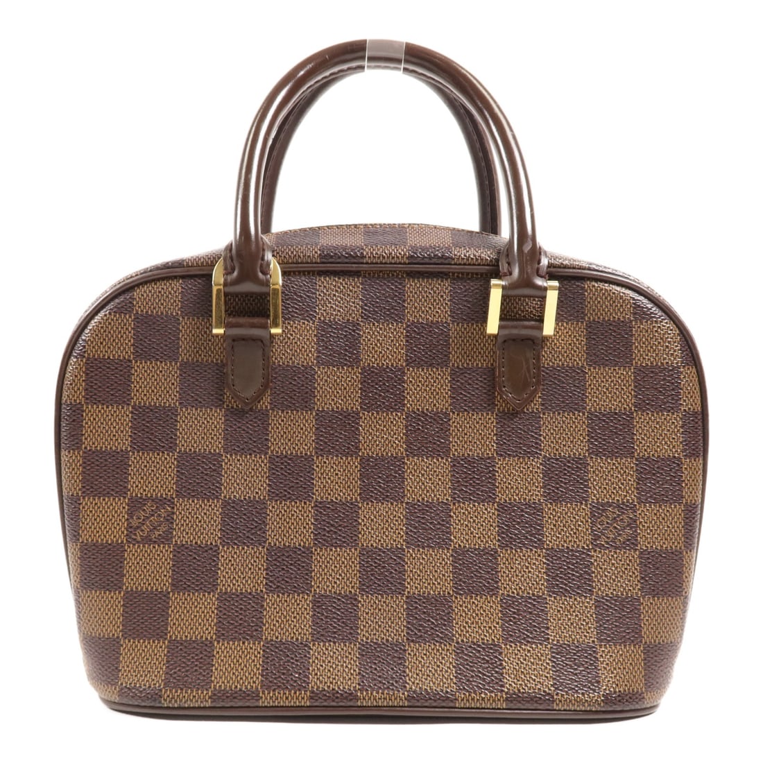 LOUIS VUITTON Sarria Mini Handbag N51286 Damier Brown GHW: LOUIS VUITTON Sarria Mini Handbag N51286 Damier Brown GHW This Louis Vuitton Sarria Mini Handbag is a stylish accessory crafted from durable PVC coated canvas in a classic brown damier pattern. With d