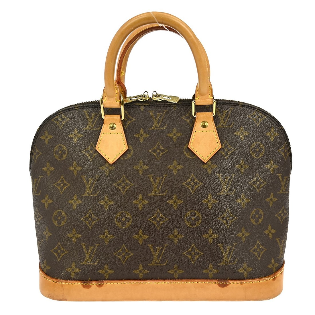 Louis Vuitton Alma Brown Canvas Satchel Purse France 30cm: Louis Vuitton Alma Brown Canvas Satchel Purse France 30cm This Louis Vuitton Alma handbag is crafted from monogram canvas in brown, designed for women. It features a structured silhouette and is made 