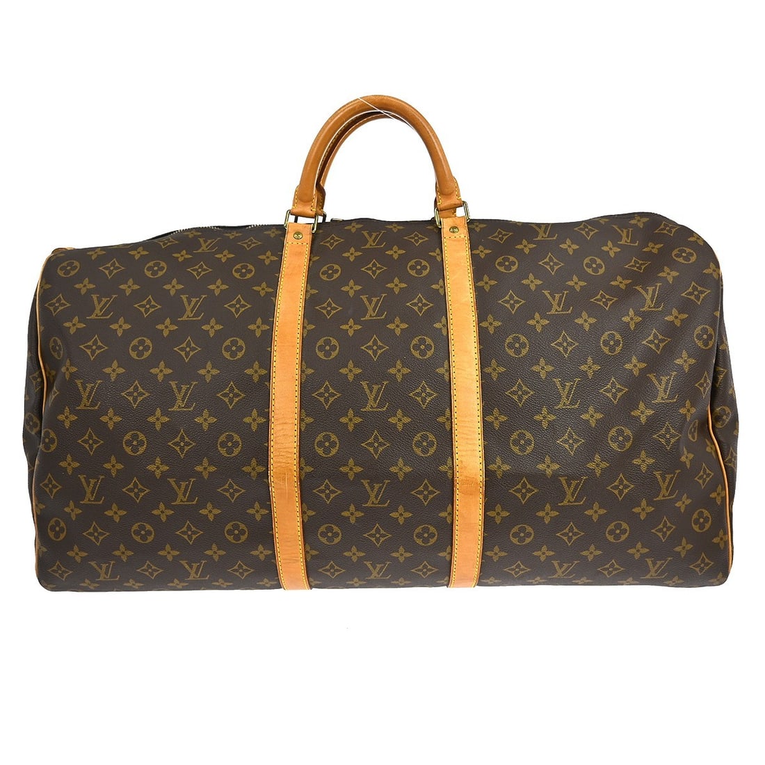 Louis Vuitton Keepall 60 Monogram Canvas Extra Large Duffle Travel Bag: Louis Vuitton Keepall 60 Monogram Canvas Extra Large Duffle Travel Bag This is a Louis Vuitton Keepall 60 travel handbag featuring the iconic monogram canvas and leather exterior. Designed in an extra