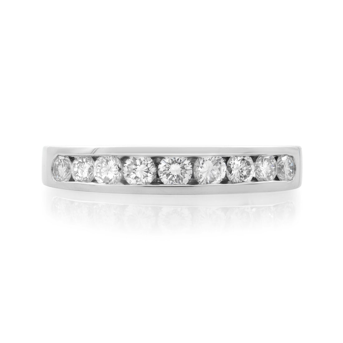 Rachel Koen Platinum Diamond Wedding Band Ring 0.50ct Size 7: Rachel Koen Platinum Diamond Wedding Band Ring 0.50ct Size 7 This exquisite ladies' wedding band ring by Rachel Koen is crafted from high-quality platinum, featuring a total carat weight of 0.50 ctw w