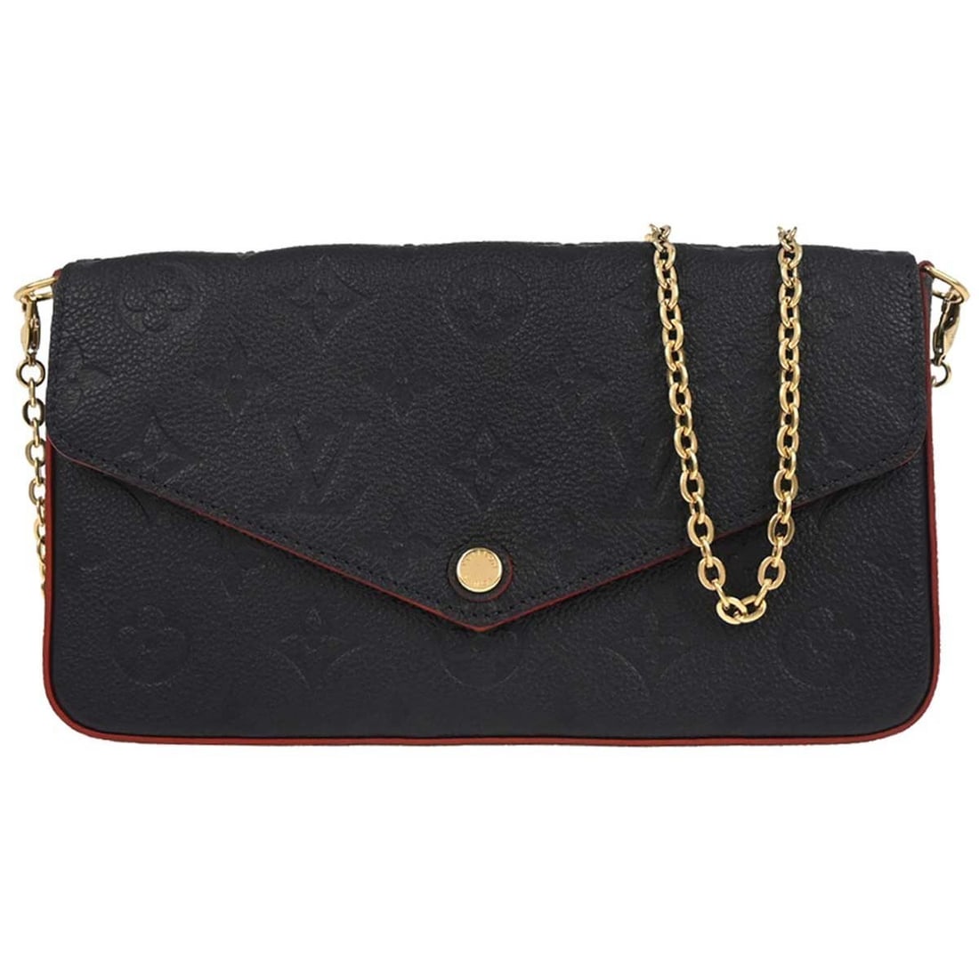 Louis Vuitton Felicie Pochette Navy Leather Shoulder Bag: Louis Vuitton Felicie Pochette Navy Leather Shoulder Bag This Louis Vuitton Felicie Pochette is crafted in Monogram Empreinte leather in a navy color, designed for women. It features a compact and ele