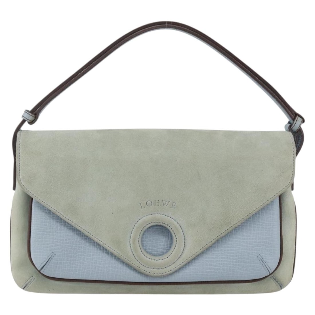 Blue Leather Vintage Loewe Handbag 25cm by 14cm by 2cm: Blue Leather Vintage Loewe Handbag 25cm by 14cm by 2cm This vintage Loewe handbag is crafted from blue leather and designed for women. It features a compact size suitable for everyday use. The bag sho