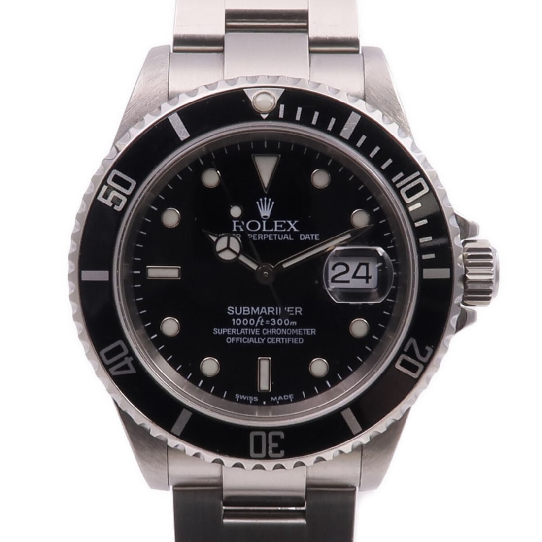 Automatic Stainless Steel Submariner Date 16610 Black Dial Men's Watch: Automatic Stainless Steel Submariner Date 16610 Black Dial Men's Watch This ROLEX Submariner Date 16610 is a men's automatic wristwatch crafted from stainless steel. It features a black dial and frame