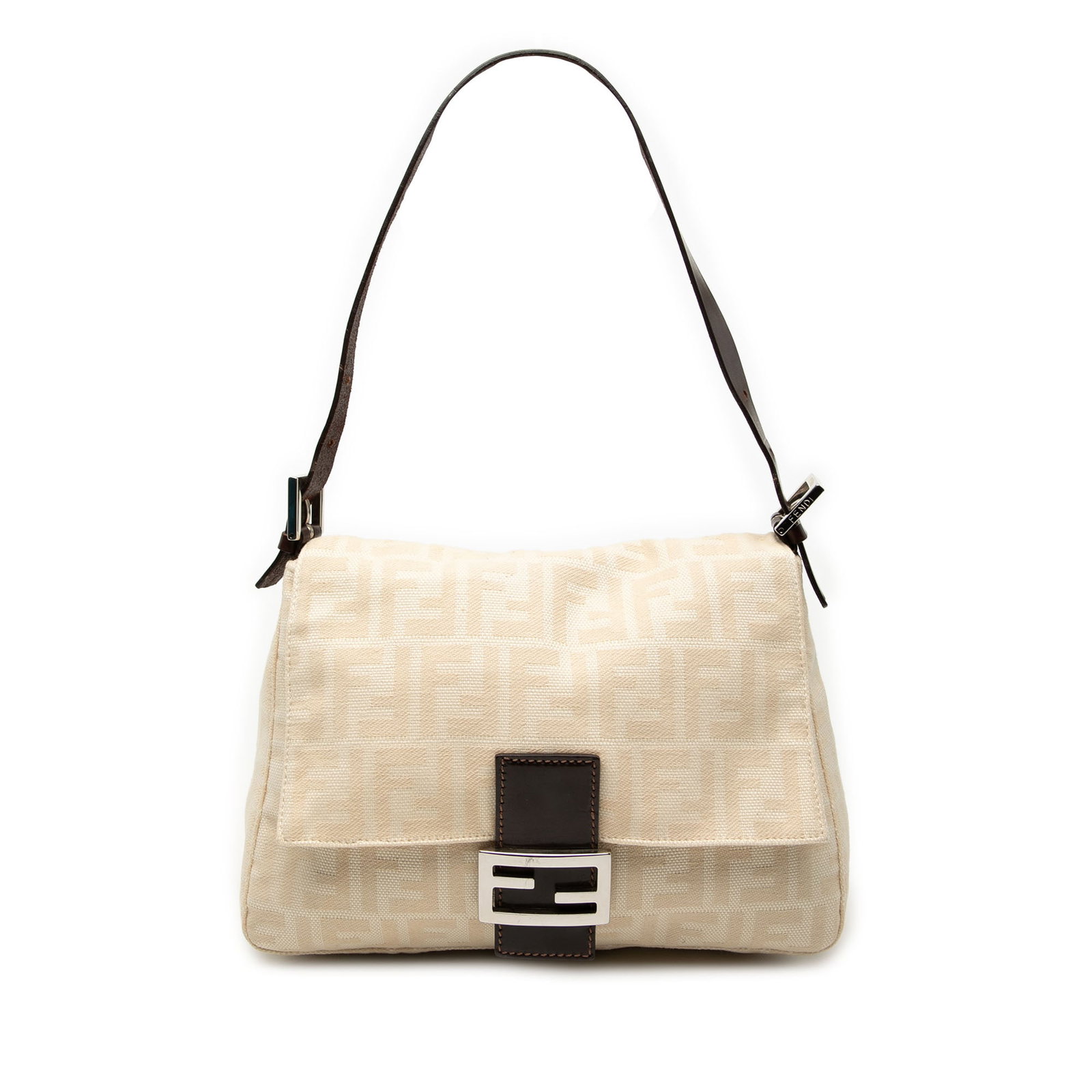 Fendi Mamma Forever Zucca Canvas Shoulder Bag with Leather Strap (1 of 7)
