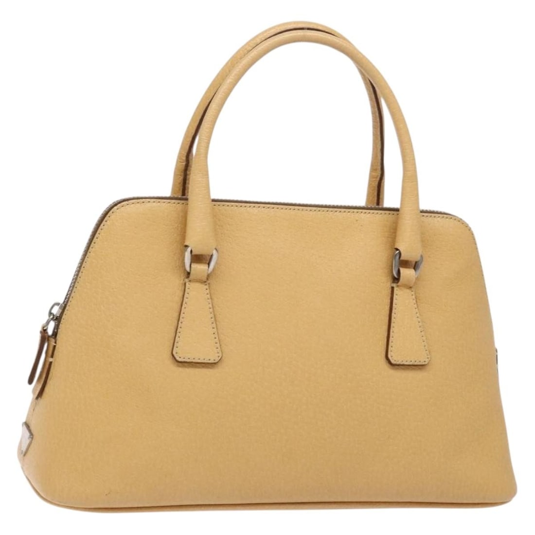 Prada Cuir Promenade Beige Saffiano Leather Handbag 24cm: Prada Cuir Promenade Beige Saffiano Leather Handbag 24cm This Prada Cuir Promenade Bag is crafted from beige Saffiano leather, designed for women. It features minor rubbing and stains on the exterior,