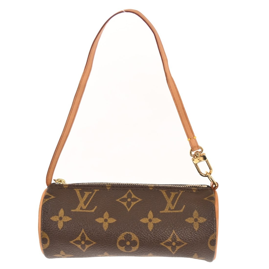Louis Vuitton Papillon Monogram Canvas Micro Top Handle Handbag with Pouch: Louis Vuitton Papillon Monogram Canvas Micro Top Handle Handbag with Pouch This Louis Vuitton Monogram Papillon Micro Pouch Bag is crafted from signature monogram canvas with brown leather top handles