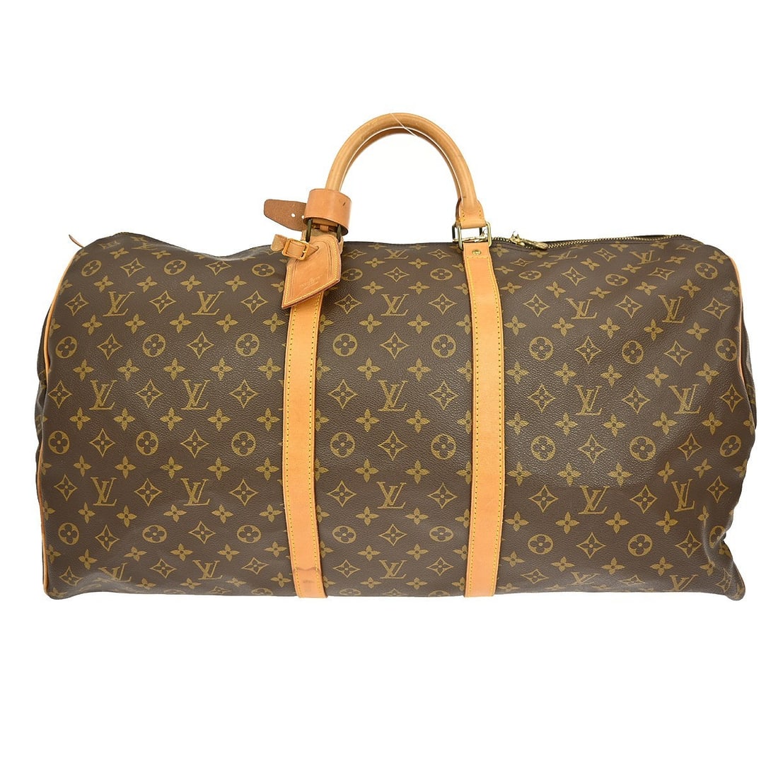Louis Vuitton Monogram Canvas Keepall Travel Bag 60cm Unisex Brown: Louis Vuitton Monogram Canvas Keepall Travel Bag 60cm Unisex Brown This Louis Vuitton Keepall Bag features the iconic monogram canvas in brown and is designed for unisex use. Made in France, the bag s