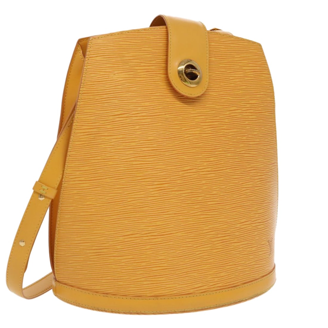 Epi Leather Cluny Shoulder Bag by Louis Vuitton in Yellow: Epi Leather Cluny Shoulder Bag by Louis Vuitton in Yellow This Louis Vuitton Cluny shoulder bag is crafted from yellow Epi leather and is designed for women. Made in France, the bag features a structu