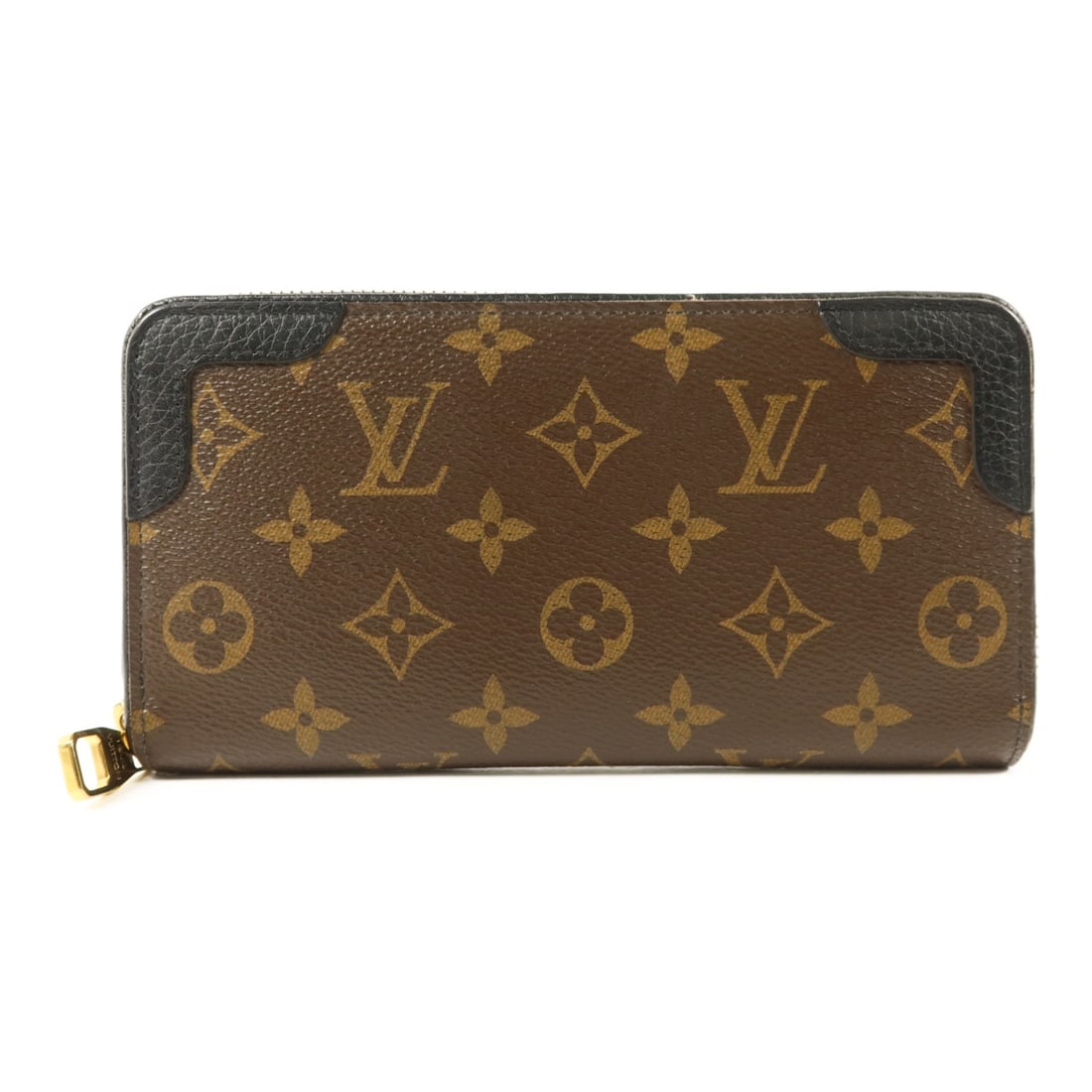 Louis Vuitton Zippy Retiro Monogram Long Wallet Brown Black PVC Canvas: Louis Vuitton Zippy Retiro Monogram Long Wallet Brown Black PVC Canvas This Louis Vuitton Zippy Retiro long wallet features the iconic Monogram design in brown PVC coated canvas. The round zip-around 