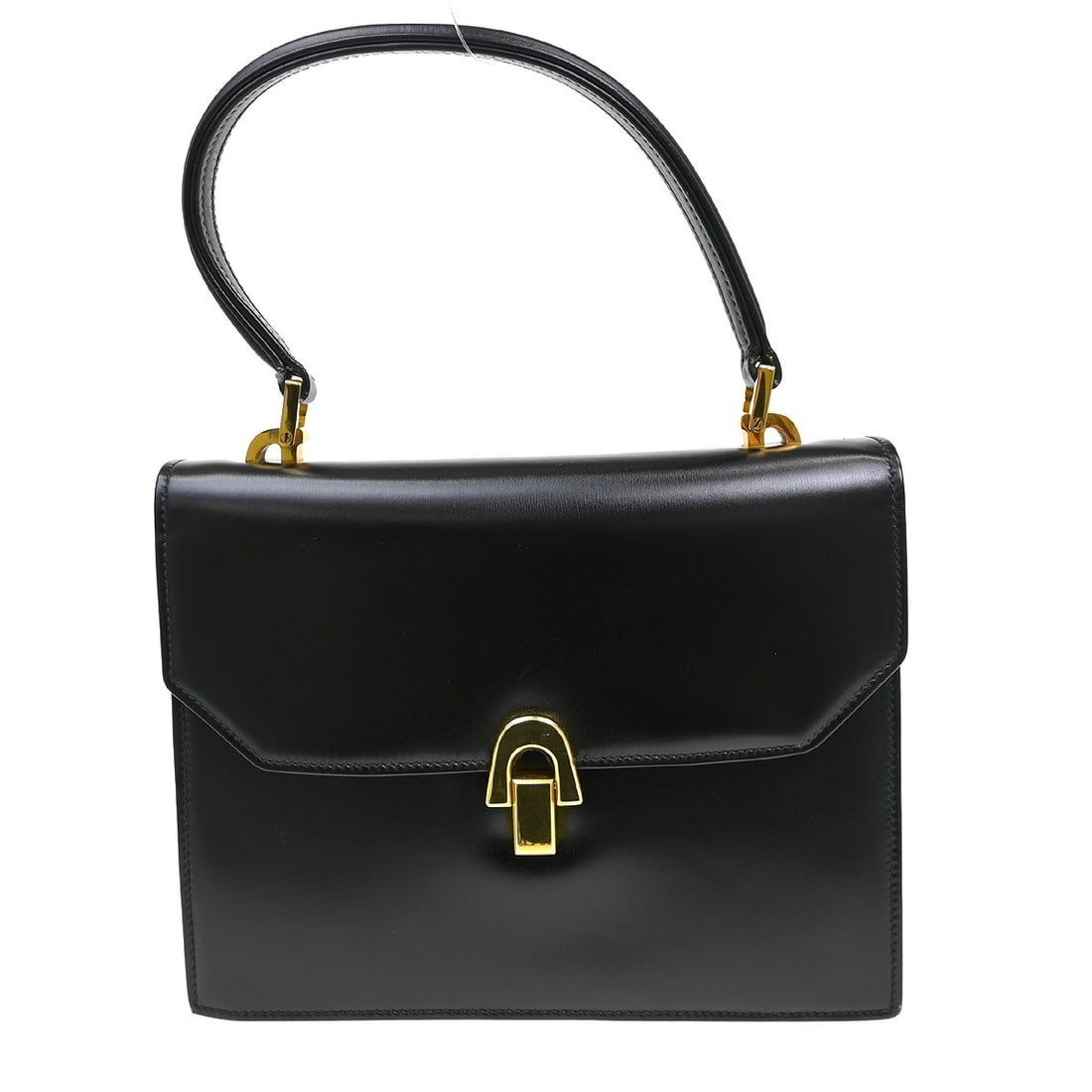 Gucci Leather Black Messenger Bag Top Handle Italy (1 of 10)