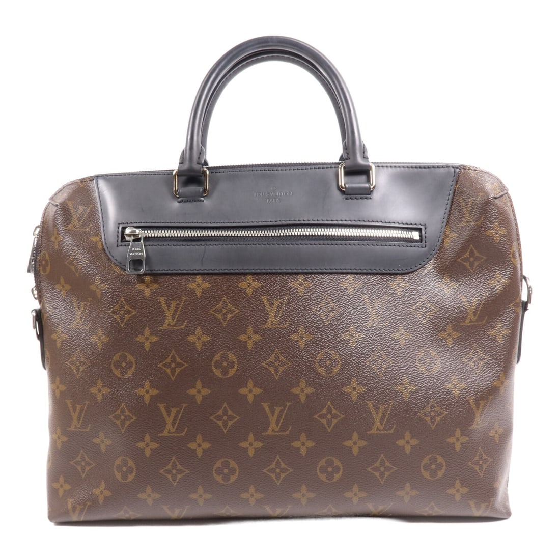 LOUIS VUITTON Porte Documents Jour M54019 Monogram Macassar Black Brown Handbag: LOUIS VUITTON Porte Documents Jour M54019 Monogram Macassar Black Brown Handbag This elegant Louis Vuitton Porte Documents Jour handbag features a stylish Monogram Macassar design in black and brown. 