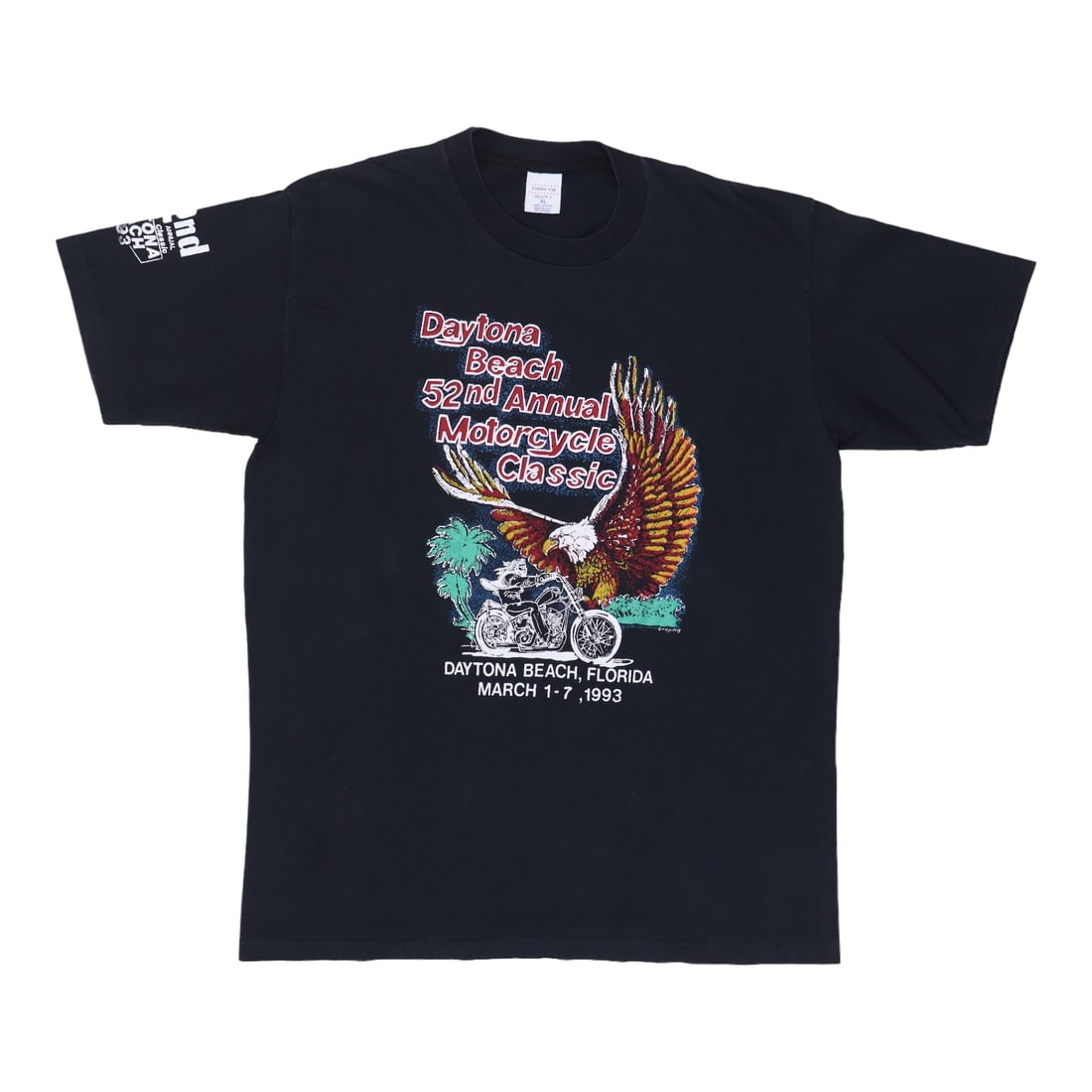 Vintage 1993 Daytona Beach Motorcycle Classic Black Cotton Shirt XL (1 of 5)