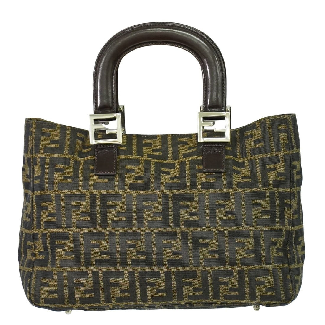Brown Canvas Zucca Tote Bag from Fendi with FF Motif: Brown Canvas Zucca Tote Bag from Fendi with FF Motif This Fendi Zucca Tote bag features the iconic FF motif in brown canvas and is designed for women. The bag is pre-owned and in very good condition, 