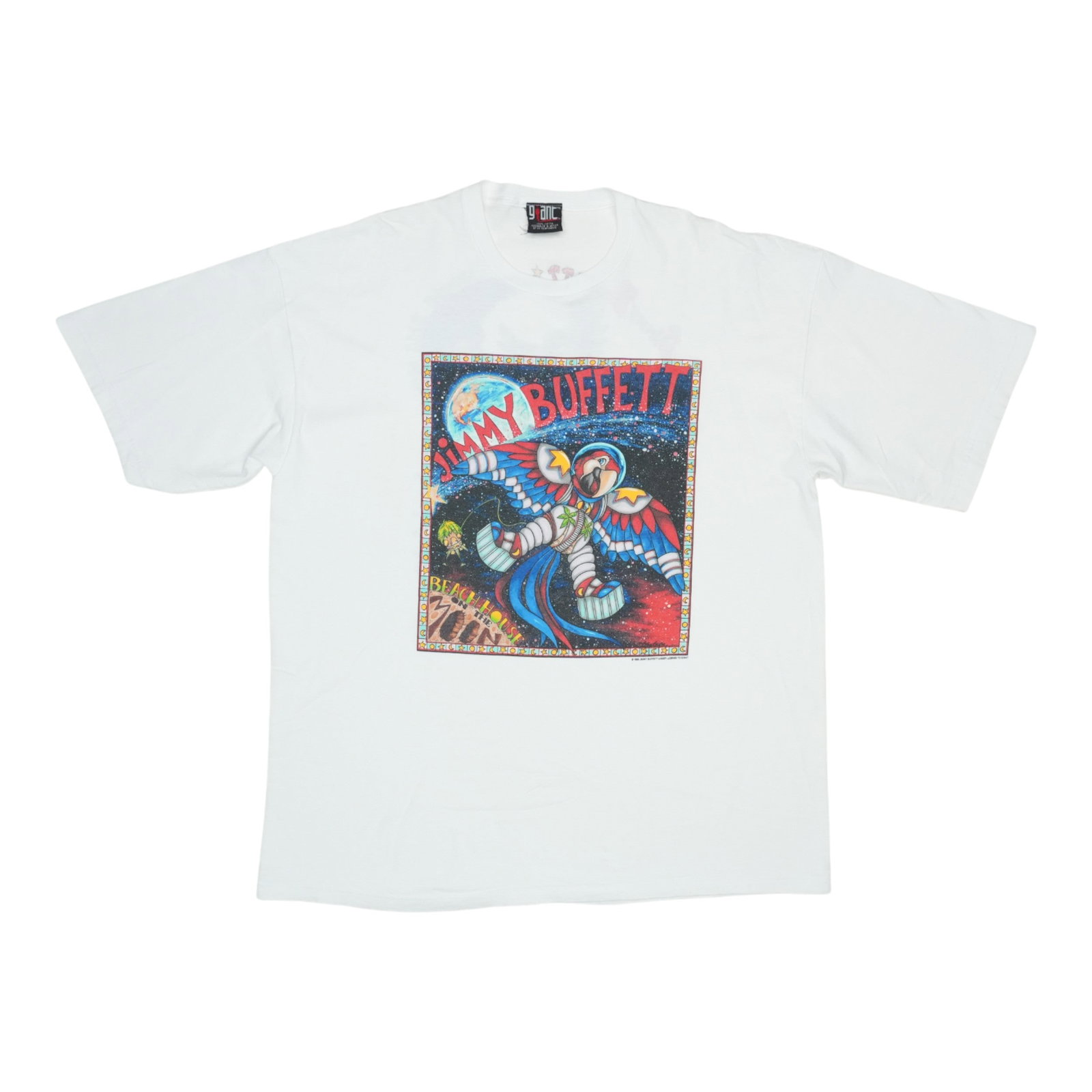 Vintage 1999 Jimmy Buffett Tour T Shirt Beach House On The Moon XXL: Vintage 1999 Jimmy Buffett Tour T Shirt Beach House On The Moon XXL This is an original vintage 1999 Jimmy Buffett Beach House On The Moon Tour shirt, featuring both front and back graphics. Made from