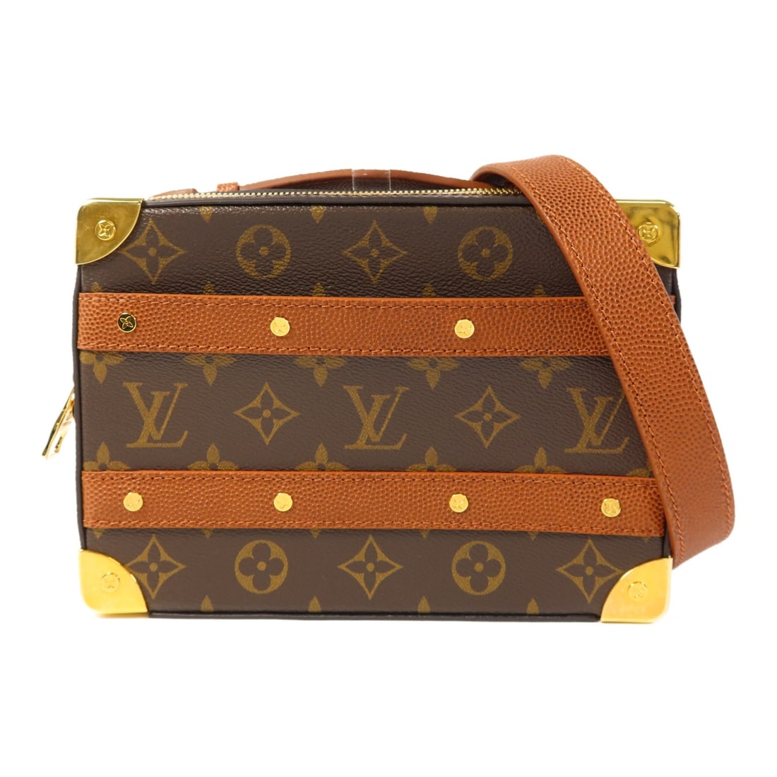 LOUIS VUITTON LVxNBA GHW Trunk Bag 2Way Shoulder M45785 Monogram Brown: LOUIS VUITTON LVxNBA GHW Trunk Bag 2Way Shoulder M45785 Monogram Brown Introducing the LOUIS VUITTON LVxNBA Handle Trunk Bag, a stylish 2-way shoulder bag perfect for both casual and formal occasions.