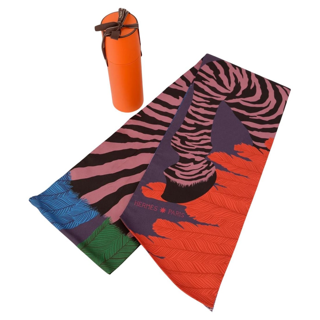 Hermes Maxi Twilly Zebra Pegasus Silk Scarf by Alice Shirley NIB: Hermes Maxi Twilly Zebra Pegasus Silk Scarf by Alice Shirley NIB The Hermes Zebra Pegasus Maxi Twilly showcases the mythical Pegasus with a unique zebra-striped coat and vivid, colorful wings. This st