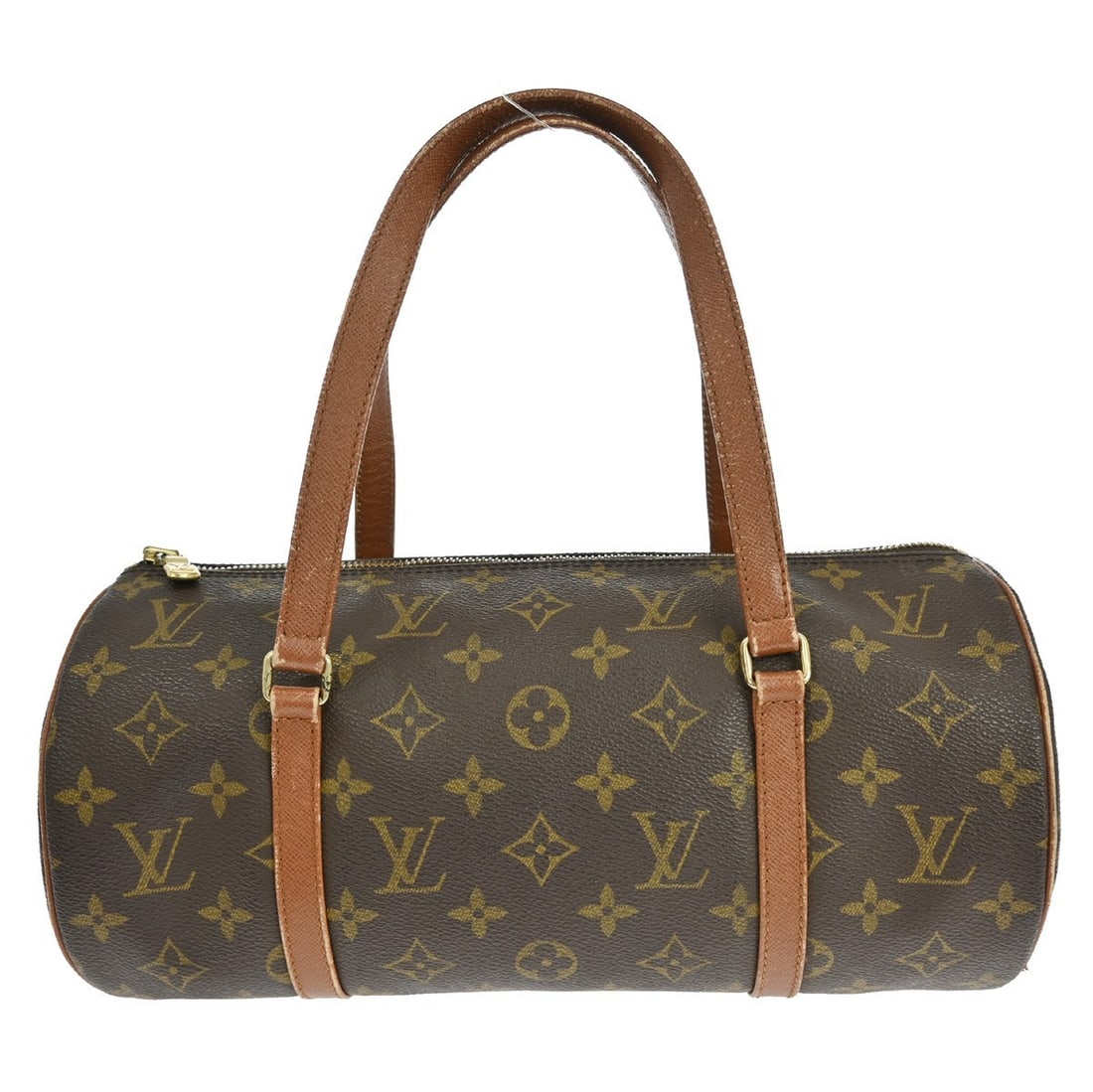 Louis Vuitton Papillon 30 Monogram Canvas Medium Brown Handbag with Double Handles: Louis Vuitton Papillon 30 Monogram Canvas Medium Brown Handbag with Double Handles The Louis Vuitton Papillon 30 handbag features the iconic monogram canvas with brown leather double handles, a zip cl