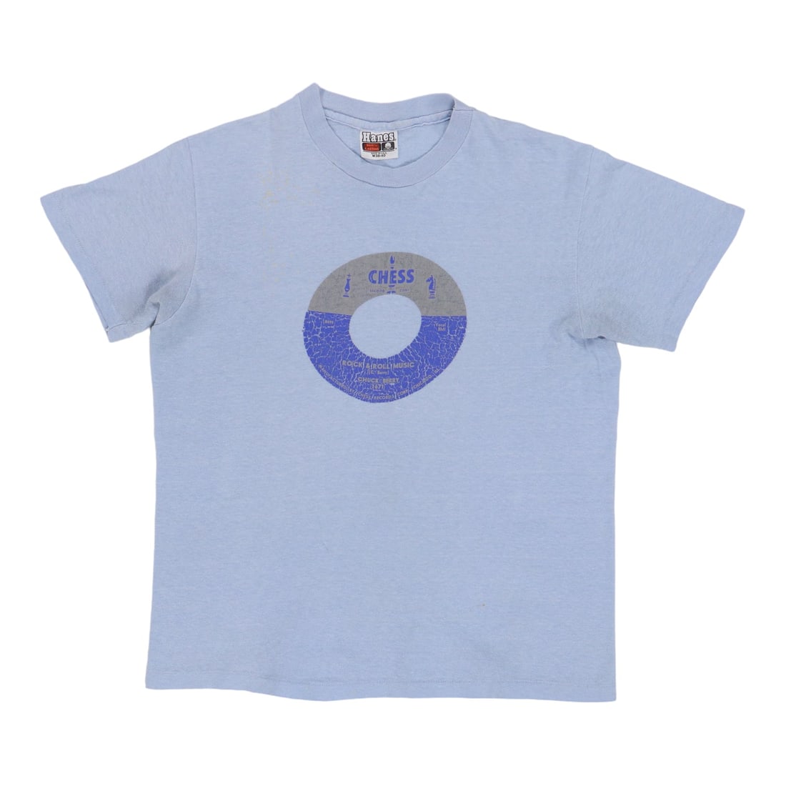 Vintage 1970s Blue Cotton Chuck Berry Chess Records Promotional Shirt (1 of 8)