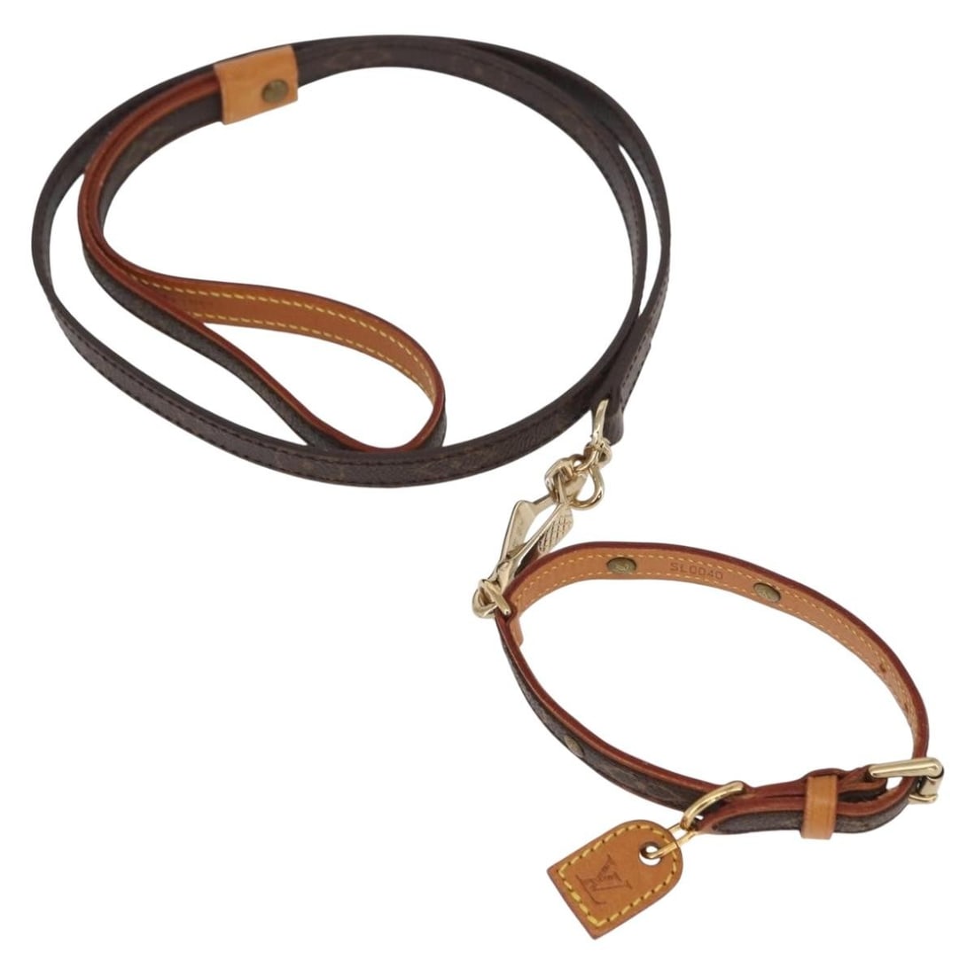 Monogram Canvas Dog Leash Louis Vuitton M58072 Baxter PM or MM (1 of 15)