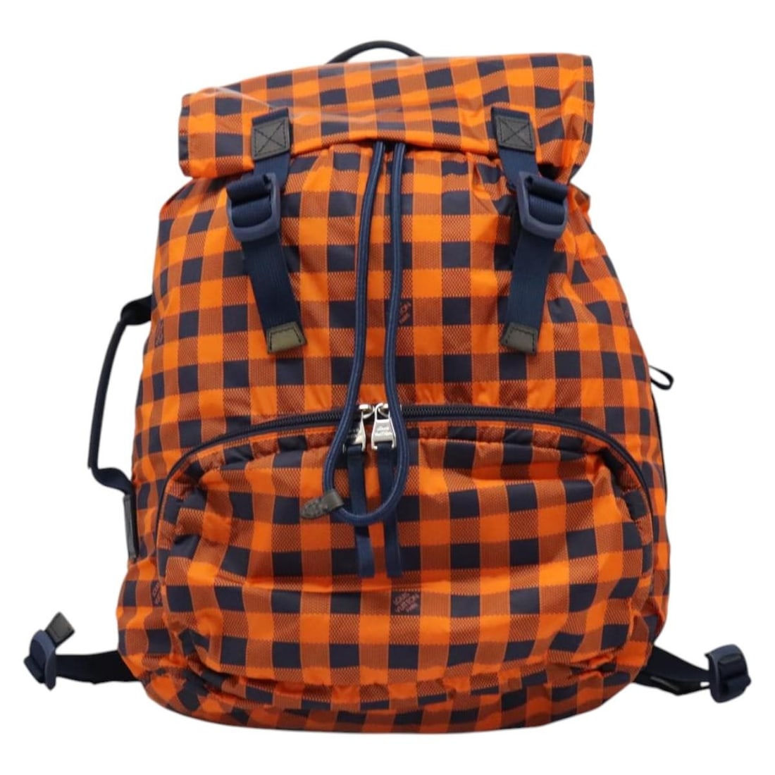 Aventure Orange Nylon Backpack by Louis Vuitton Unisex: Aventure Orange Nylon Backpack by Louis Vuitton Unisex The Louis Vuitton Aventure Backpack in Damier Nylon features an orange colorway and is designed for unisex use. Crafted from durable nylon, this 