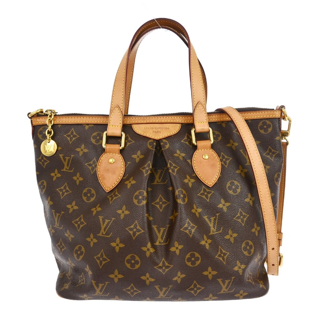 Louis Vuitton Palermo PM Monogram Canvas Brown Two Way Medium Tote Bag: Louis Vuitton Palermo PM Monogram Canvas Brown Two Way Medium Tote Bag The Louis Vuitton Palermo PM is a medium-sized tote bag crafted from signature Monogram canvas leather, featuring a zip closure a