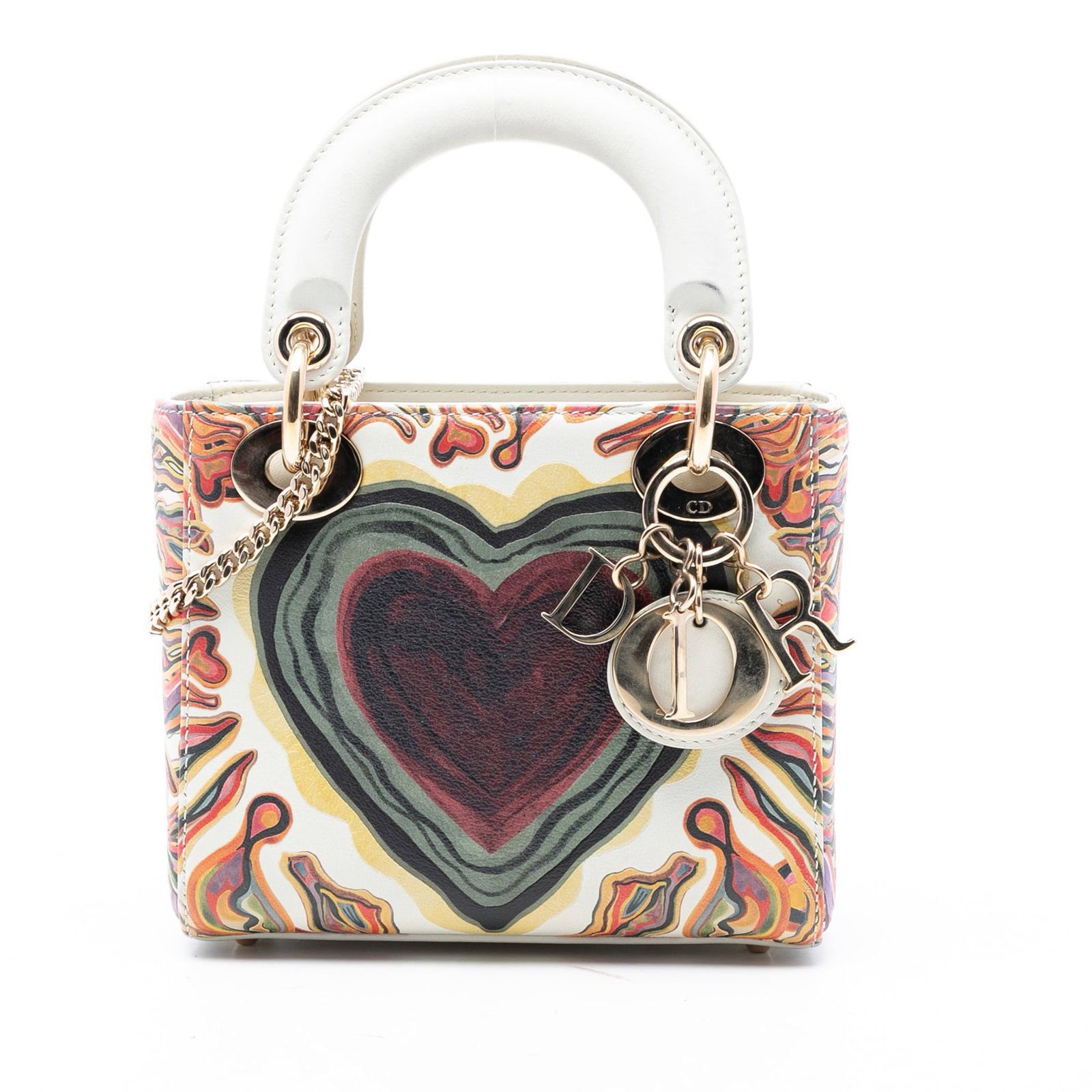 Dior Mini Lady DiorAmour Calfskin White Leather Limited Edition Satchel Bag: Dior Mini Lady DiorAmour Calfskin White Leather Limited Edition Satchel Bag This limited edition Mini Lady DiorAmour Lady Dior satchel is crafted from calfskin leather and features embroidered details