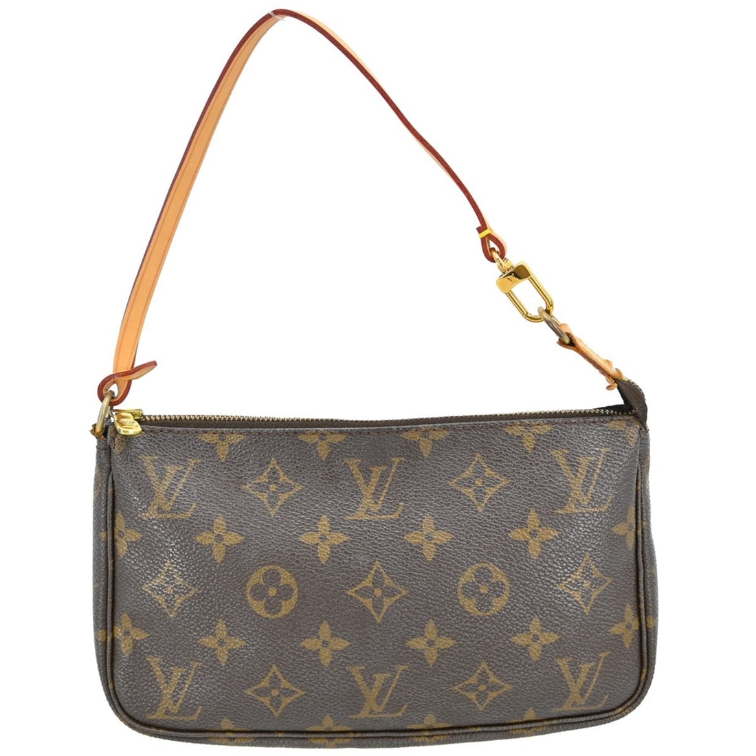 Louis Vuitton Monogram Pochette Accessoires M51980 Small Brown Top Handle Bag: Louis Vuitton Monogram Pochette Accessoires M51980 Small Brown Top Handle Bag This Louis Vuitton Monogram Pochette Accessoires handbag features the iconic monogram canvas leather exterior in brown wit