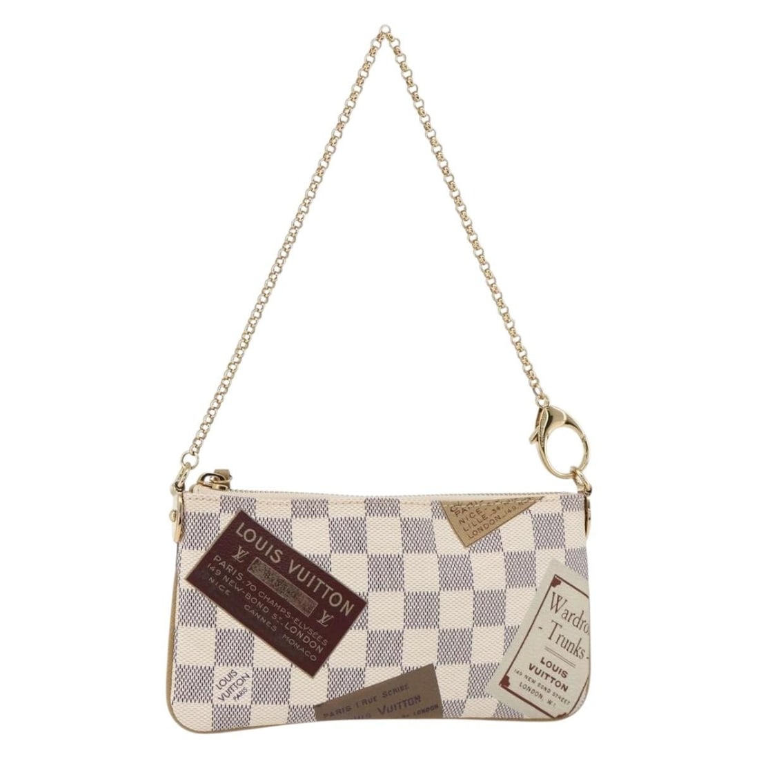 Louis Vuitton Damier Azur Canvas Mira MM Women's Accessory Pouch N63078: Louis Vuitton Damier Azur Canvas Mira MM Women's Accessory Pouch N63078 This accessory pouch features the iconic Damier Azur canvas exterior in a refined and versatile design. The pouch is crafted for