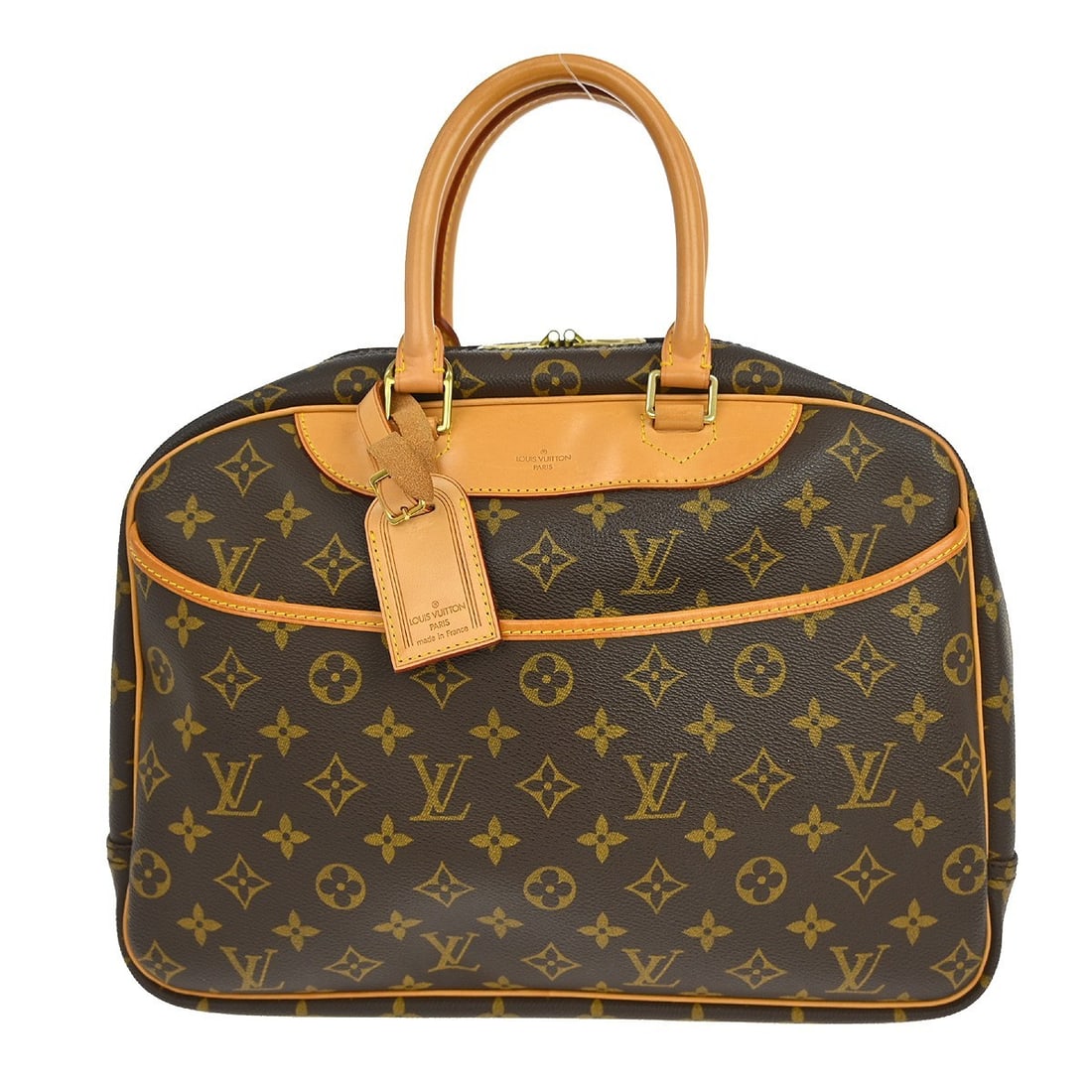 Louis Vuitton Deauville Monogram Canvas Bowling Bag M42270 Medium: Louis Vuitton Deauville Monogram Canvas Bowling Bag M42270 Medium This Louis Vuitton Deauville Bowling Handbag features the iconic Monogram canvas leather exterior and a medium-sized silhouette. Desig