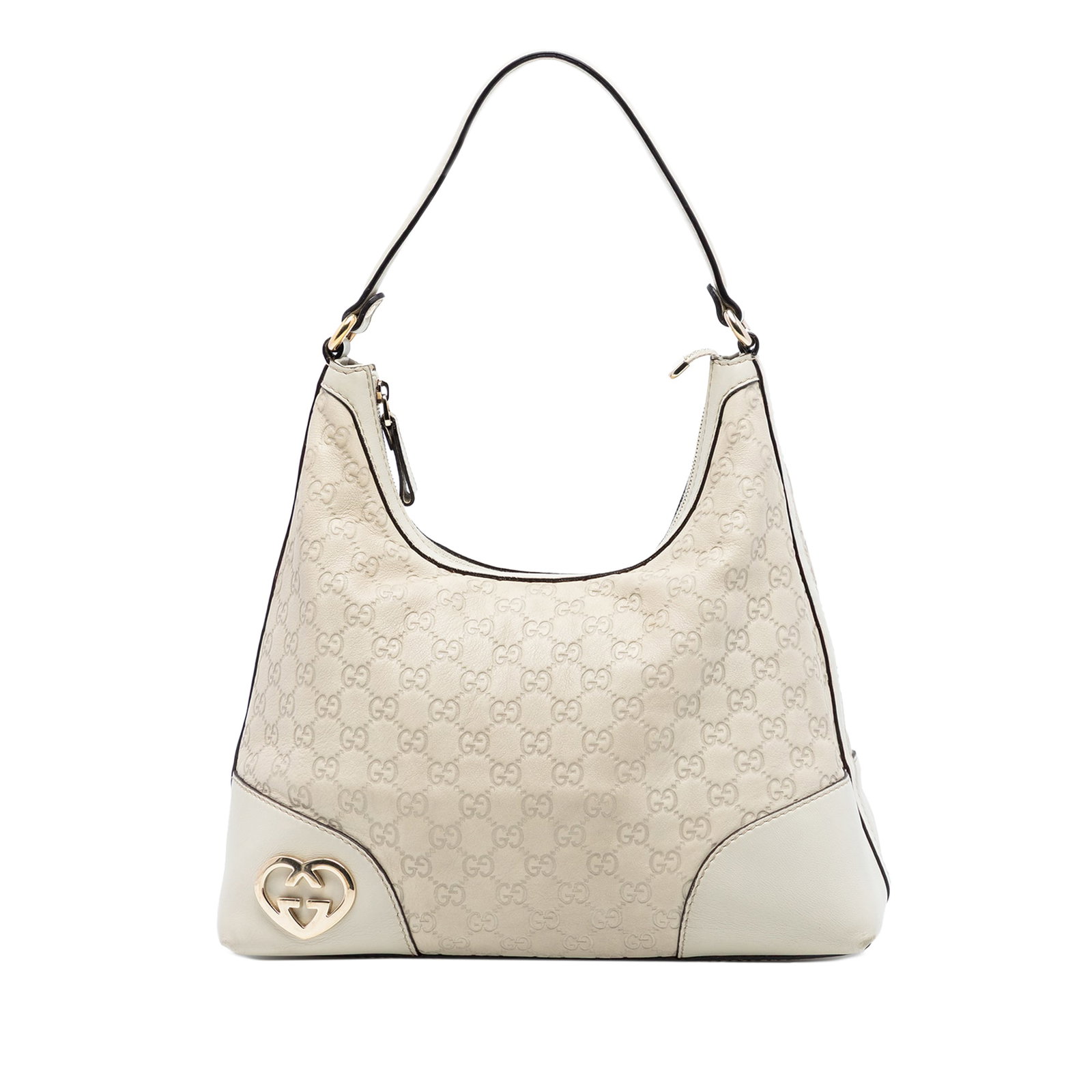 Gucci Guccissima Lovely Brown Embossed Leather Shoulder Bag Italy: Gucci Guccissima Lovely Brown Embossed Leather Shoulder Bag Italy This Gucci Guccissima Lovely shoulder bag features an embossed leather body, a flat leather strap, a top zip closure, and an interior 
