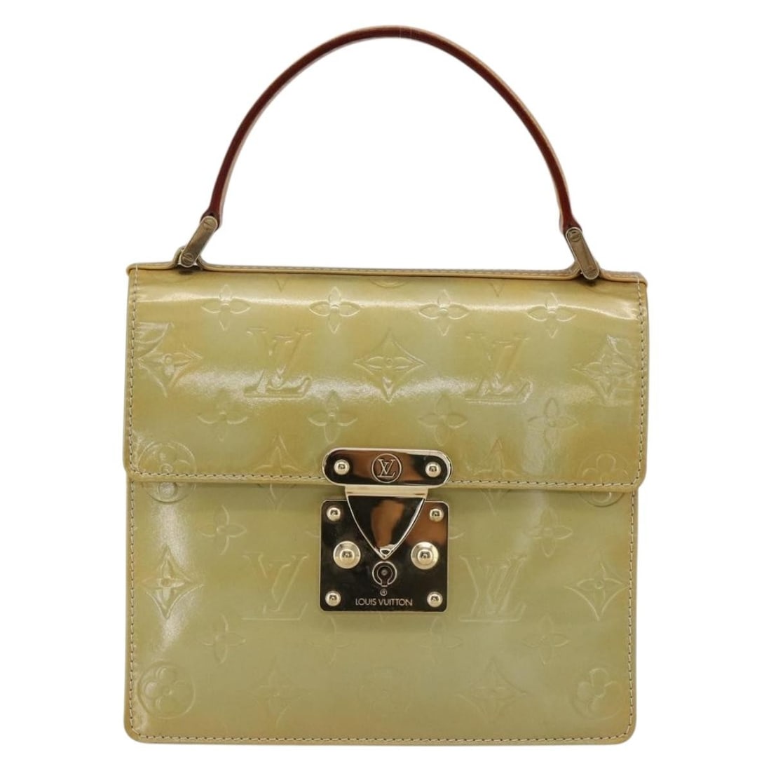 Louis Vuitton Spring Street NM Gray Patent Leather Women's Bag: Louis Vuitton Spring Street NM Gray Patent Leather Women's Bag This Louis Vuitton Spring Street NM handbag is crafted from patent leather in gray, designed for women. The bag features a structured sil