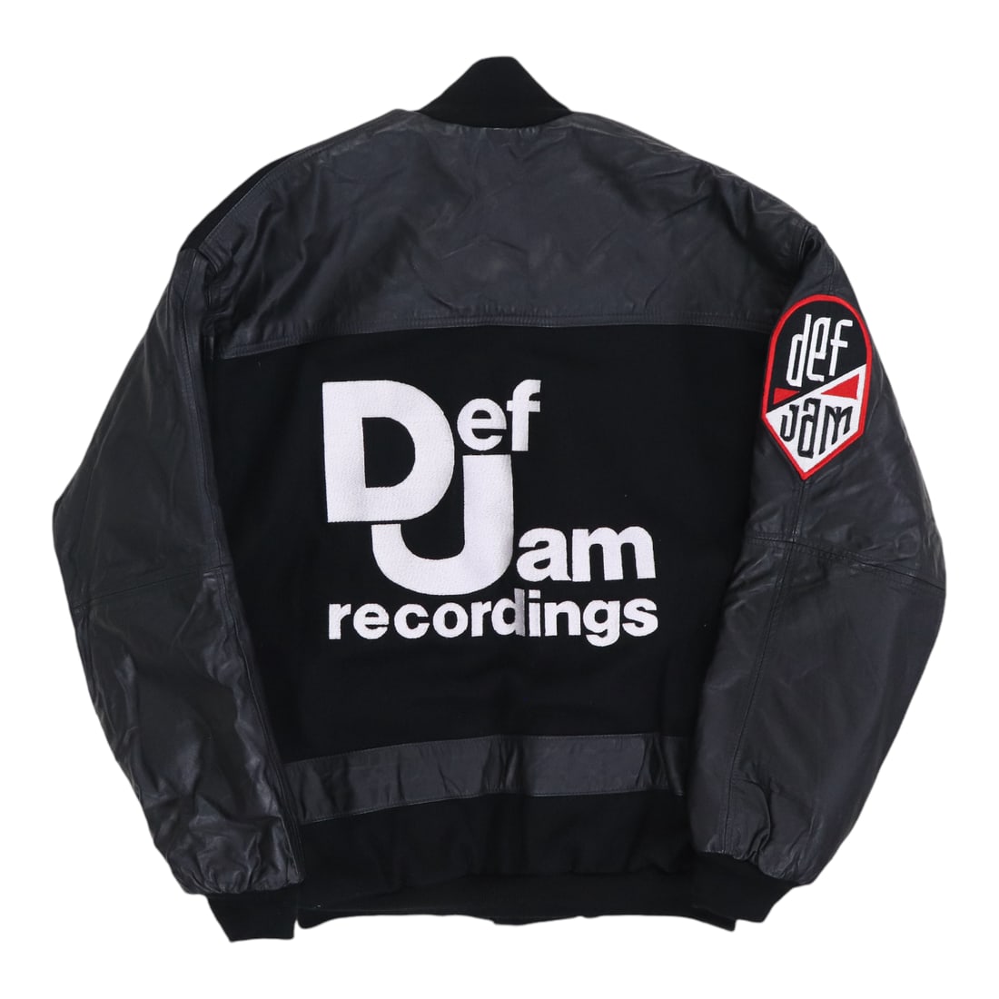 Vintage Black Leather Jacket Featuring Def Jam Records 1980s Graphics (1 of 5)