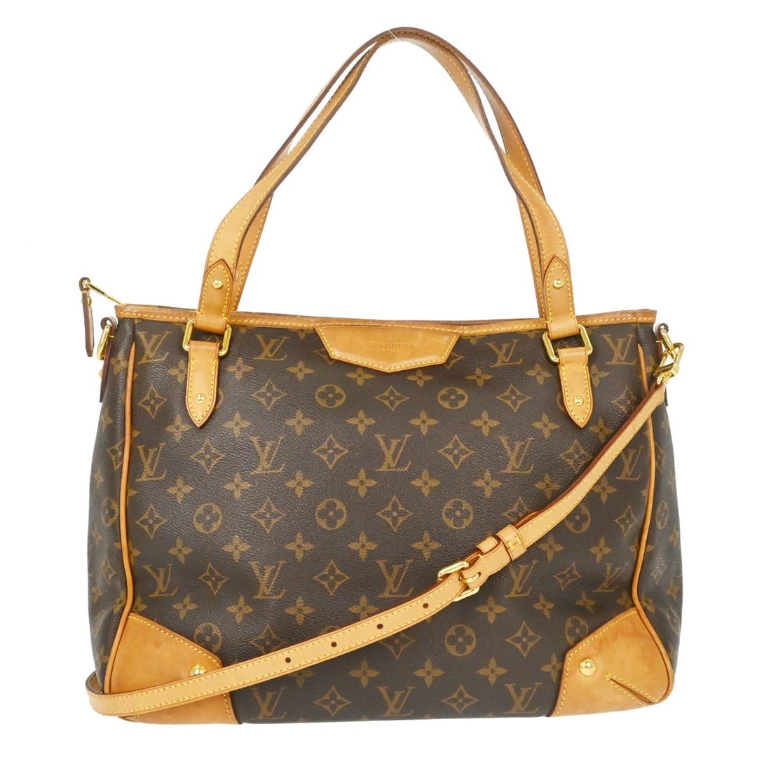 Louis Vuitton Estrella MM Monogram Canvas 2Way Handbag: Louis Vuitton Estrella MM Monogram Canvas 2Way Handbag This Louis Vuitton Estrella MM 2-way handbag features the iconic Monogram canvas with brown leather accents and gold-tone hardware. Designed with