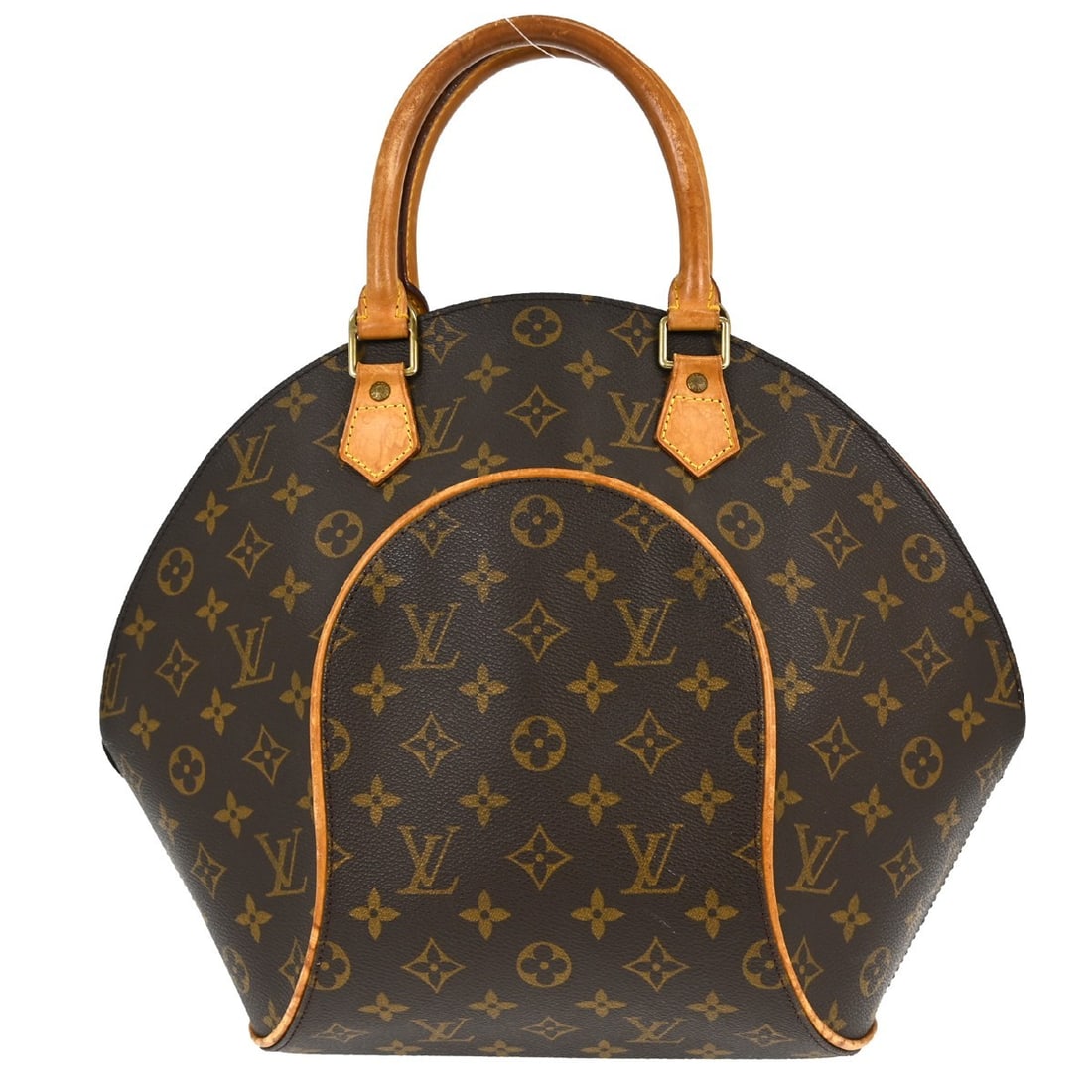 Louis Vuitton Ellipse MM Monogram Canvas Large Brown Handbag with Double Handles: Louis Vuitton Ellipse MM Monogram Canvas Large Brown Handbag with Double Handles This Louis Vuitton Ellipse MM handbag features the iconic brown monogram canvas leather exterior and double handles. Th