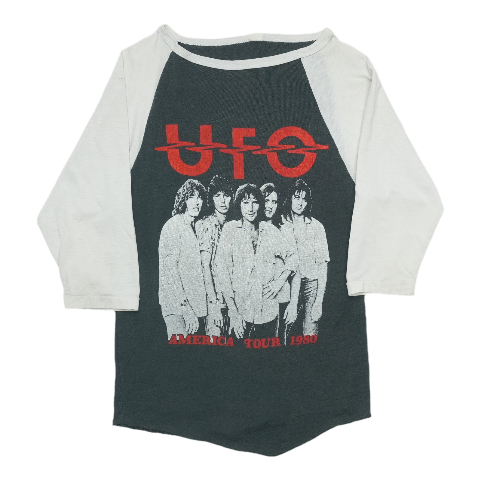 Vintage 1980 UFO America Tour Black Poly Cotton Jersey Shirt (1 of 6)
