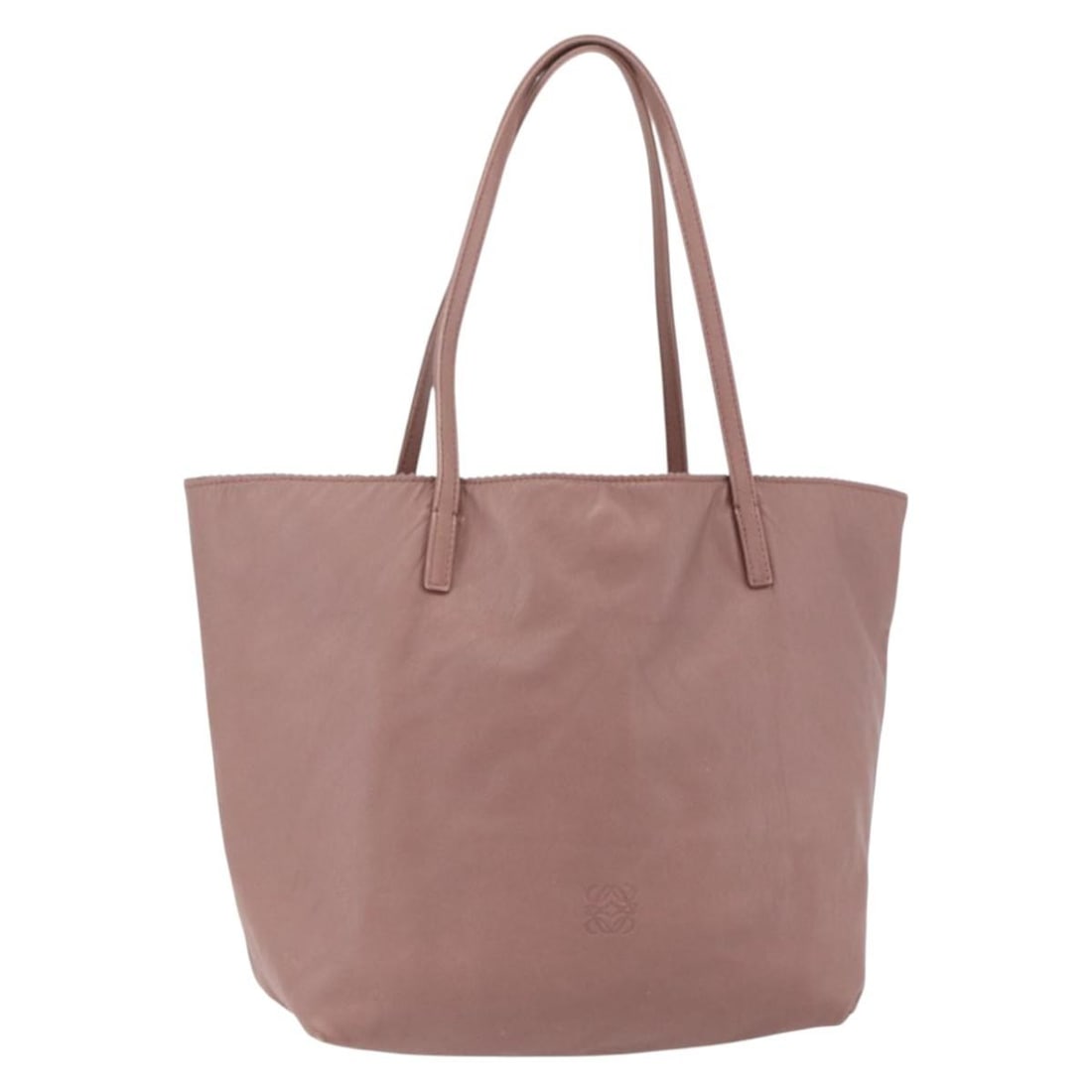 Pink Leather Tote Bag Loewe Vintage Anagram 27cm by 26cm by 15cm: Pink Leather Tote Bag Loewe Vintage Anagram 27cm by 26cm by 15cm This vintage Loewe Anagram tote bag for women is crafted from leather in a pink color. It shows typical signs of use including surface 