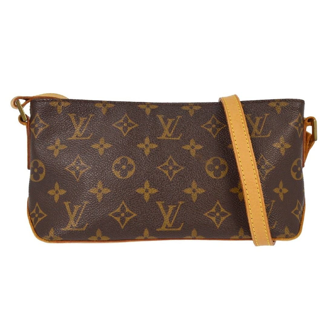 Louis Vuitton Monogram Canvas Trotteur Shoulder Bag Brown France: Louis Vuitton Monogram Canvas Trotteur Shoulder Bag Brown France This Louis Vuitton Trotteur handbag features the signature monogram canvas in brown, accented with leather trim. Designed for women, th