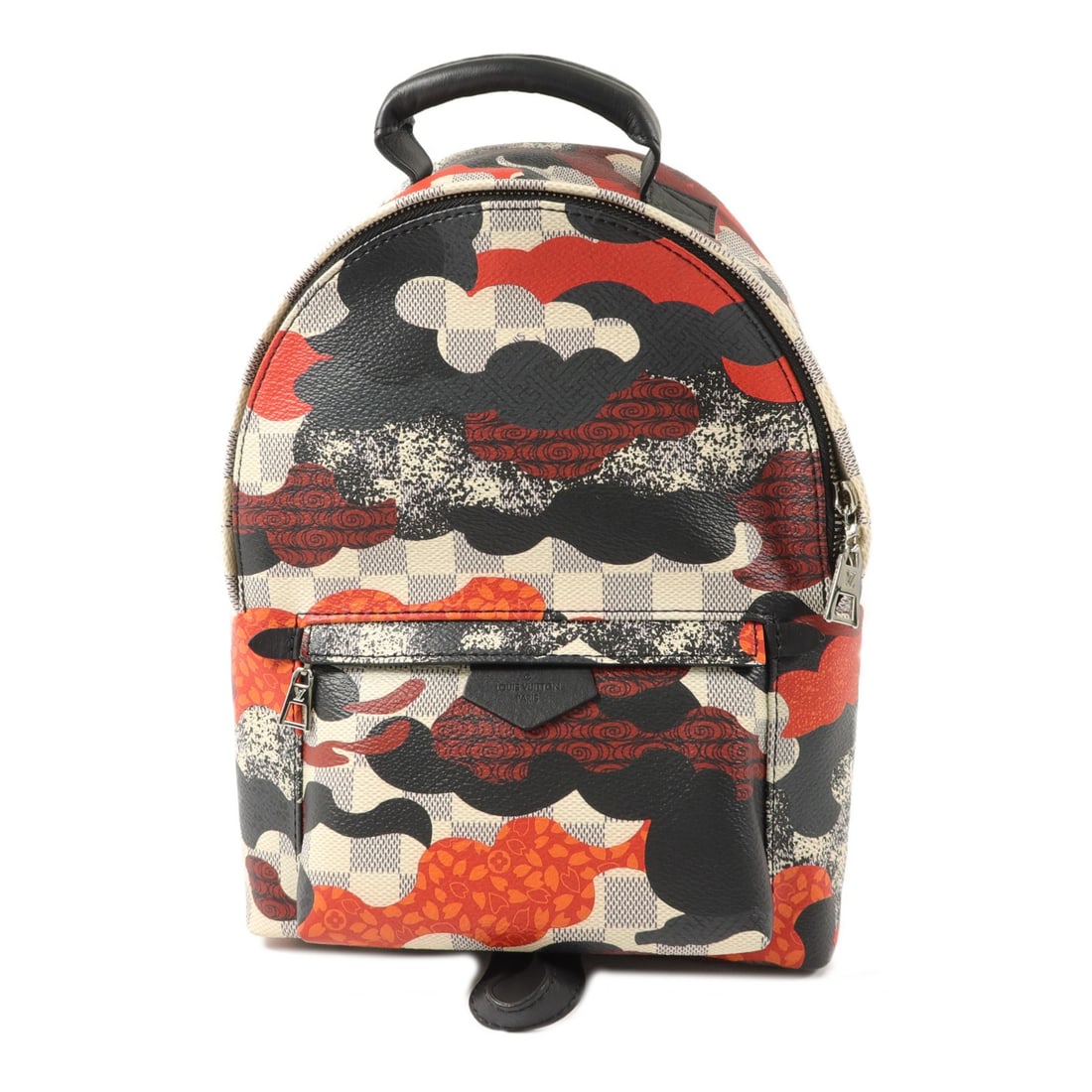 Louis Vuitton Palm Springs PM Damier Azur Rucksack Backpack: Louis Vuitton Palm Springs PM Damier Azur Rucksack Backpack This Louis Vuitton Palm Springs PM Backpack features the iconic Damier Azur pattern in white and red, crafted from durable PVC coated canvas